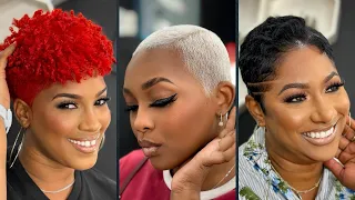 Super-Flattering Simple Natural Haircut for Black Women Over 50 With Short Hair in 2024