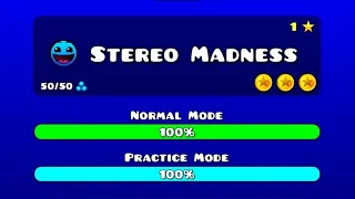 Как пройти 1 уровень Stereo Madness на 3 звёзды с первого раза в Geometry Dash