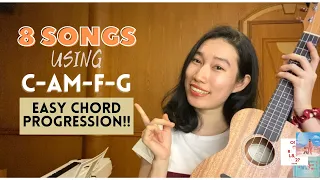 8 SONGS WITH 4 EASY CHORDS (Ukulele Tutorial) by Chairia Tandias