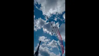 The spectacular view of Flypast above Paris marks the handover of the Olympics