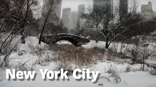 ⁴ᴷ⁶⁰Walking New York City: Snowing - Central Park