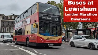 Buses at Lewisham (London Marathon Diversions) - 02/10/22