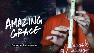 AMAZING GRACE | Recorder Flute Easy Letter Notes / Flute Chords