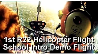 How to fly a Robinson R22 Helicopter flight training intro demo flight (including communications)