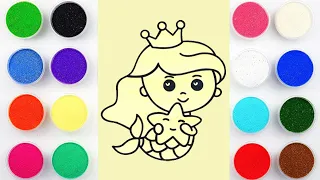 Sand painting mermaid for kids