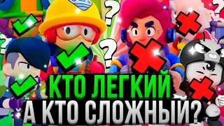 ВСЕ Персы от ЛЕГКИХ к СЛОЖНЫМ! ✅❌ Топ Персонажей Бравл Старс по Сложности