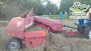 Міні трактор ДОНГФЕНГ 244 працює з пресом ВЕЛГЕР на Київщіні. Відео від нашого клієнта