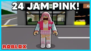 CHALLANGE! 24 JAM WARNA PINK Di Brookhaven - Roblox Indonesia