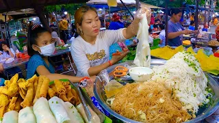 Most Popular Cambodian street food, Delicious Yellow Pancakes, Fried Wonton, Noodles & More