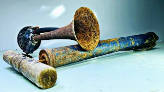 Antique Rusty Pump Horn Restoration