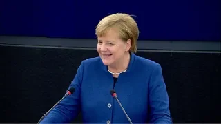Merkel's call for an EU army met with applause and booing in European Parliament