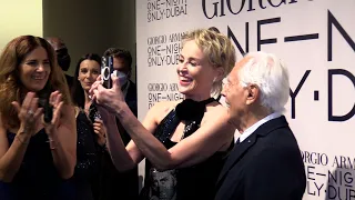 Sharon Stone-Giorgio Armani: a Dubai un siparietto ricco di affetto