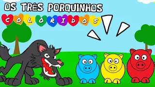 A História Dos Três Porquinhos Coloridos