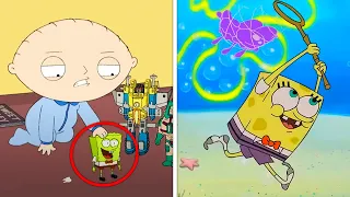 25 VEZES QUE O BOB ESPONJA APARECEU EM OUTROS DESENHOS ANIMADOS