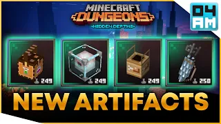 ALL NEW ARTIFACTS SHOWCASE & Where To Find Them in Minecraft Dungeons: Hidden Depths DLC