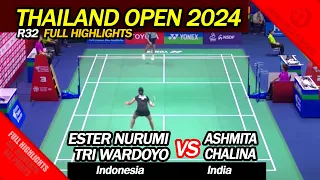 Thailand Open 2024 - Ester Nurumi Tri Wardoyo vs Ashmita Chalina - WS R32 Highlights