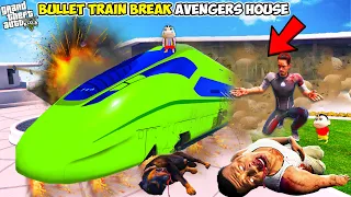 Franklin & Shinchan Find Bullet Train Stops In Front Of Avengers House | GTA 5 AVENGERS