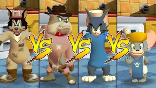 Tom and Jerry in War of the Whiskers Tom Vs Nibbles Vs Spike Vs Butch (Master Difficulty)