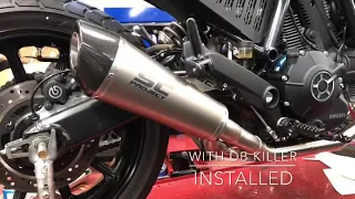 Scrambler Ducati SC Project Conic exhaust sound clip With and Without DB killer : Sound Test