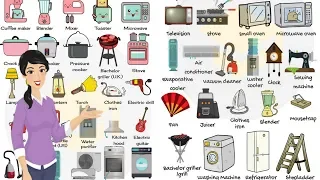 50+ Household Appliances in English | Household Equipment Vocabulary