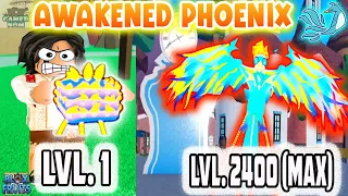 Noob to Max Lvl Using Awakened Phoenix Fruit-BLoxfruits