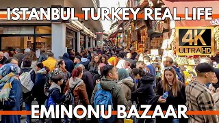 ISTANBUL TURKEY 2024 CITY CENTER REAL LIFE EMINONU BAZAAR MARKETS,STREET FOODS | 14 FEBRUARY