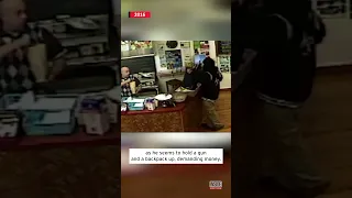 Cashier Completely Ignores Armed Robbery Suspect #shorts