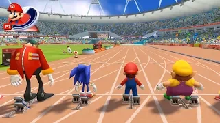 Mario & Sonic at the London 2012 Olympic Games - 100 Meter Sprint (All Characters)