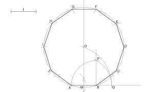 How to draw a regular Decagon knowing the length of its side