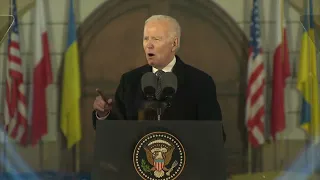 Biden delivers message in Poland on eve of Russia-Ukraine war anniversary