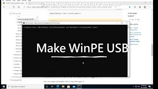 create WINPE USB - backup and restore