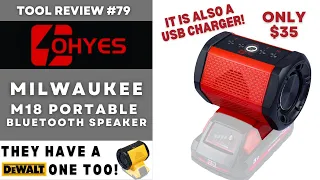 OHYES Milwaukee M18 Bluetooth Speaker / Dewalt Option / Speaker & Phone Charger #tools #milwaukee