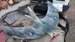 Golondrina voladora de RC. Avion radiocontrol con forma de gaviota. Corcho de 15 euros