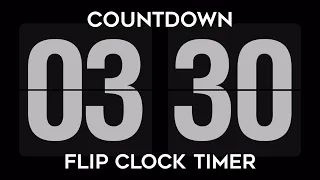 3 Minutes 30 Seconds Countdown Flip Clock With Alarm [4k]