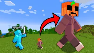 Diminuto Y Gigante vs ASESINO en Minecraft!