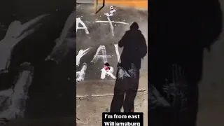 NY Goons spun back around and spray painted rat where 6ix9ine filmed his music video at
