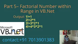 Factorial Number within Range in VB.Net - Part 5