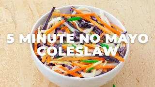 5 Minute Homemade Coleslaw | No Mayo Coleslaw (Egg free, Dairy free and Gluten free)