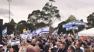Hatikvah at the United For Israel rally in Caulfield Park