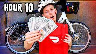 I Did DoorDash ON BIKE For 12 HOURS STRAIGHT