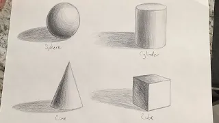 How To Draw a Sphere, Cylinder, Cone, Cube