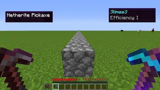 diamond pickaxe efficiency I vs netherite pickaxe