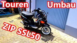 Piaggio ZIP SSL 50 Touren Umbau Gepäckträger und größerer Vergaser