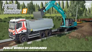 Kobelco SK210 | Public Works | Geiselberg | Farming Simulator 19 | Episode 70