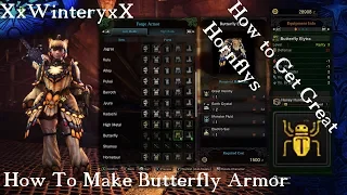 How To Make Butterfly Armor & get hornflys! Monster Hunter World! Ep 4!