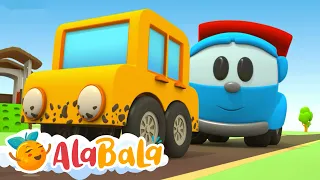 Camionul Leo construiește 👉 MAȘINĂ DE TRACTARE  |  Desene animate pentru Copii AlaBaLa