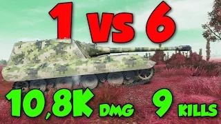 Jagdpanzer E100 - 1 vs 6 - 10,8K DMG - 9 Kills - World of Tanks