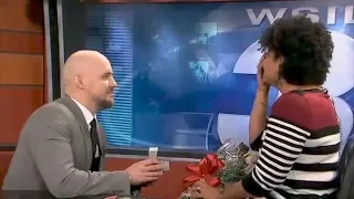 News Anchor Shocked When Boyfriend Interrupts Live TV Broadcast For Proposal