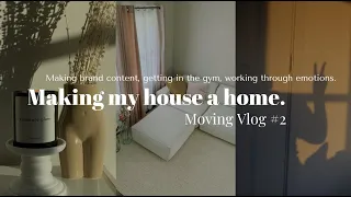 MOVING VLOG 2 | vintage furniture shopping, making brand content & unboxing my couch