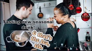 SHE CANT COOK TO SAVE HER LIFE | FESTIVE DRINK TASTING | MASSALA TEA | GINGER MILK TEA